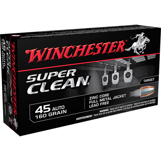 WIN SUPER CLEAN 45ACP 160GR FMJ ZINC 20/10 - Ammunition